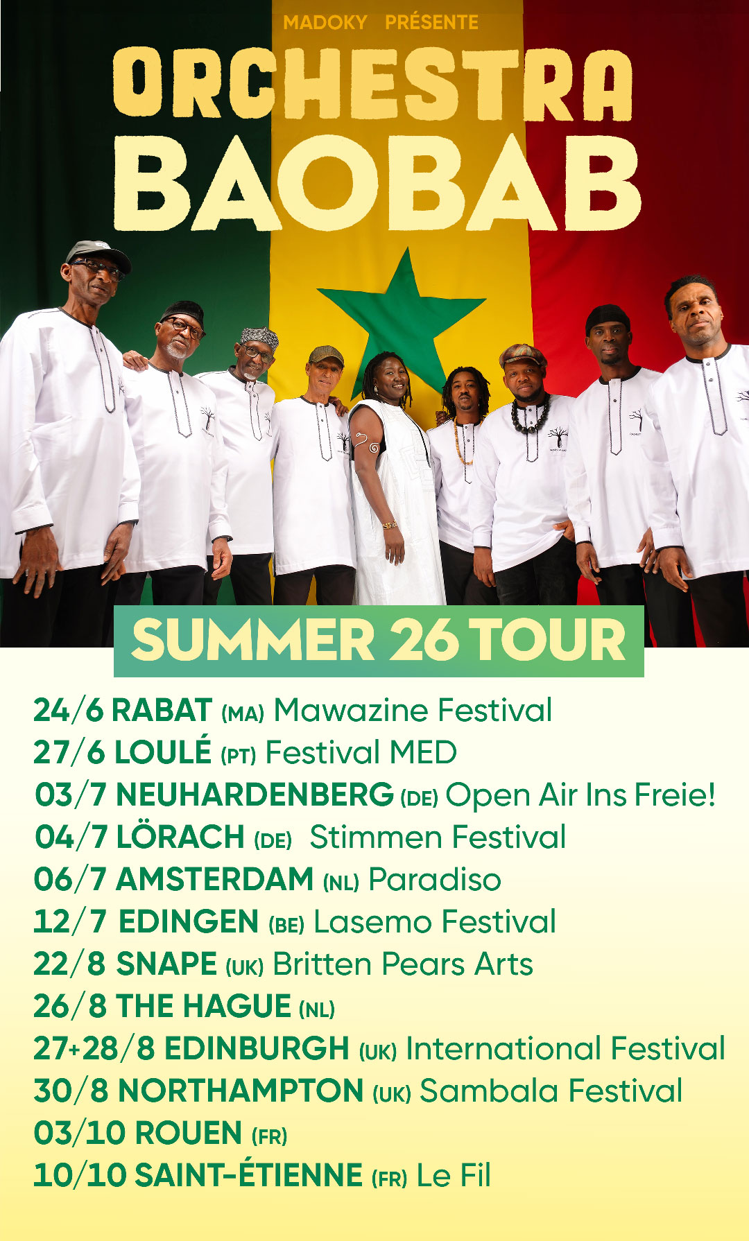 Orchestra Baobab — Summer 26 Tour